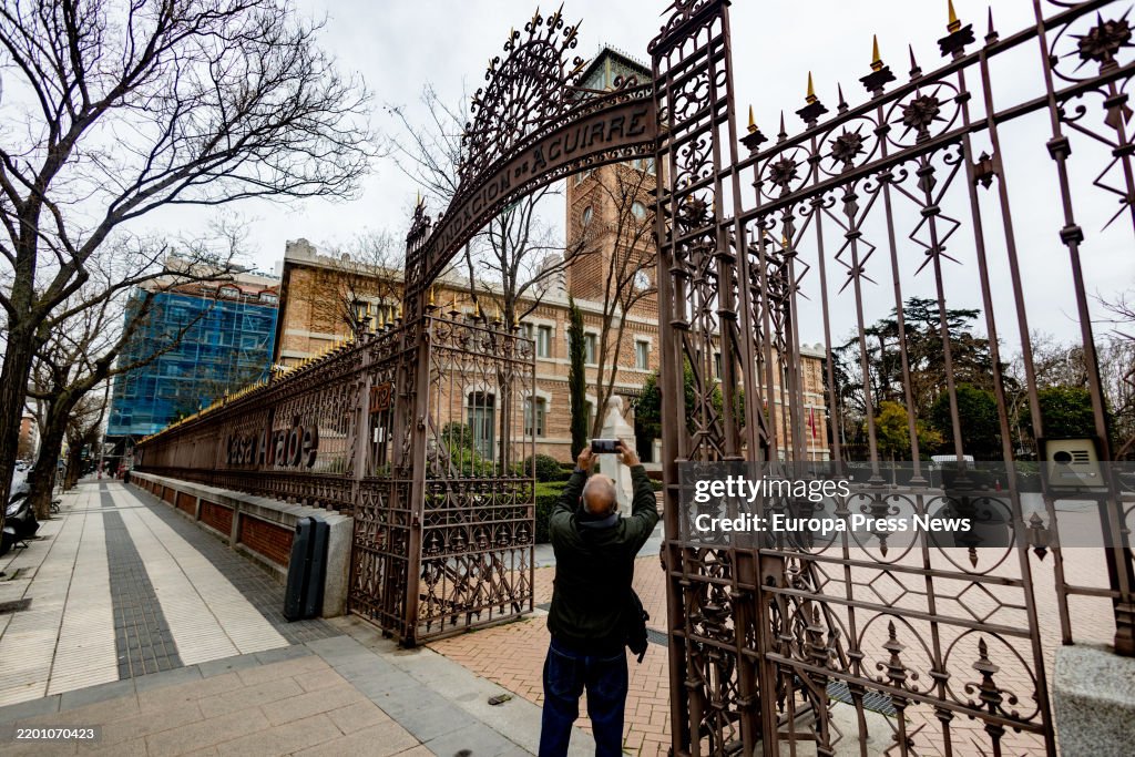 Façade of the Casa Arabe, on 21 February, 2025 in Madrid, Spain. On ...