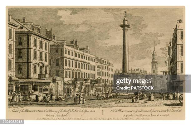 monument to the great fire of 1666 - 17th century stock pictures, royalty-free photos & images