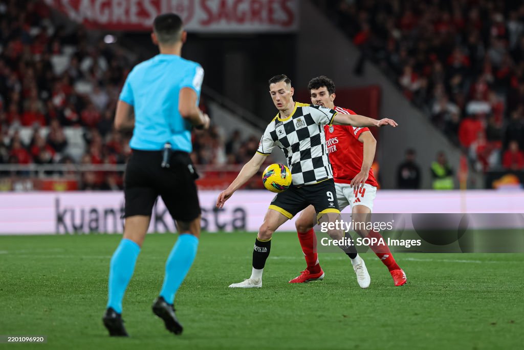 (L-R) Robert Bozenik of Boavista FC with Tomas Araujo of SL...