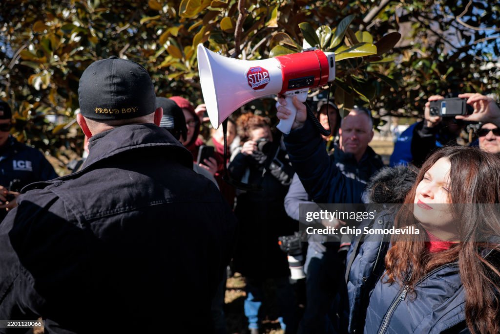 Proud Boys Members Speak To The Media Outside US Capitol Building