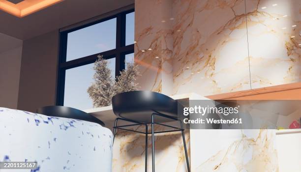 stockillustraties, clipart, cartoons en iconen met illustration of modern home interior - glass marble