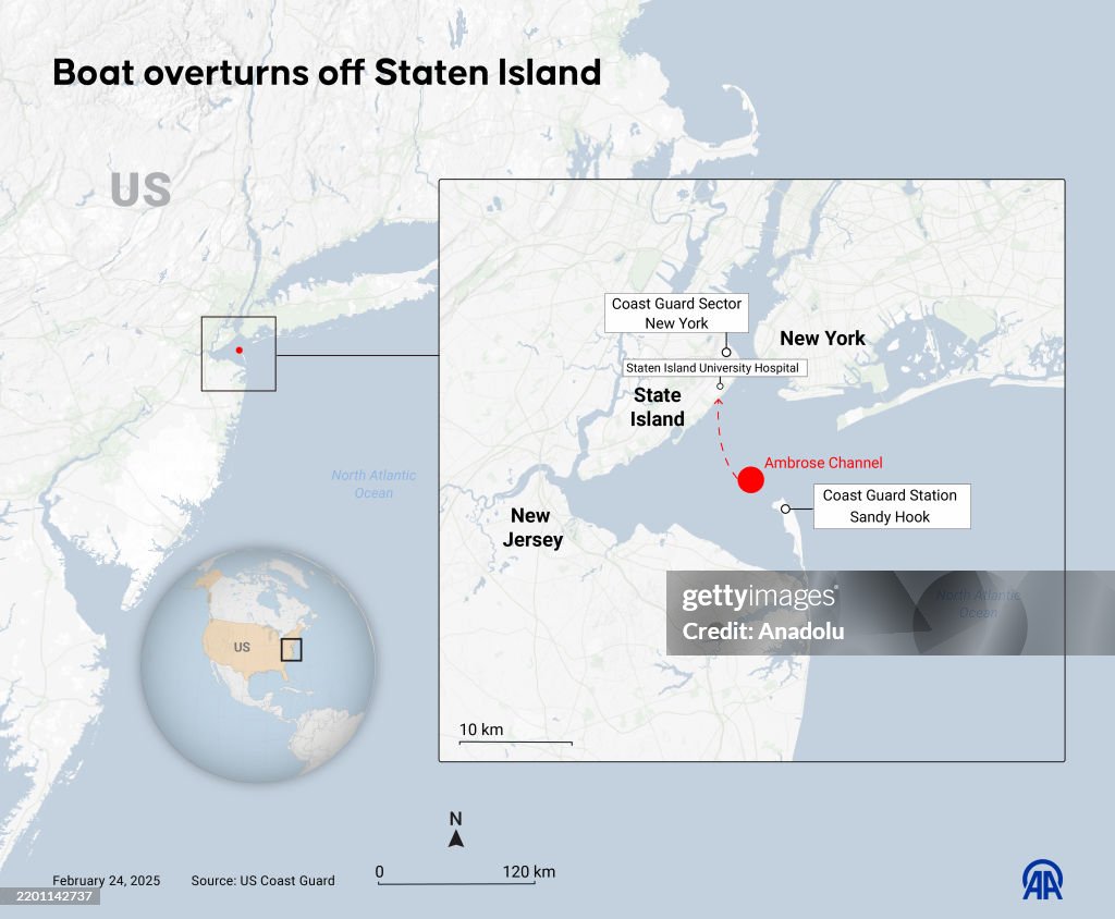 Boat overturns off Staten Island
