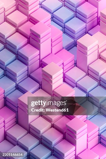 Pastel gradient cubes in an abstract 3D geometric pattern Pastel gradient cubes in an abstract 3D geometric pattern