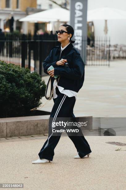Streetstyle during London RTW Fall Fashion Week 2025 on February 24, 2025 in London, United Kingdom.