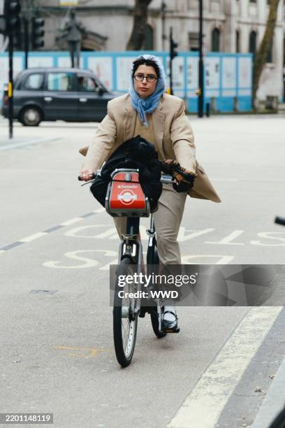 Streetstyle during London RTW Fall Fashion Week 2025 on February 24, 2025 in London, United Kingdom.