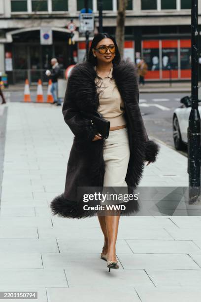 Streetstyle during London RTW Fall Fashion Week 2025 on February 24, 2025 in London, United Kingdom.