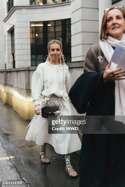 Streetstyle during London RTW Fall Fashion Week 2025 on February 24, 2025 in London, United Kingdom.