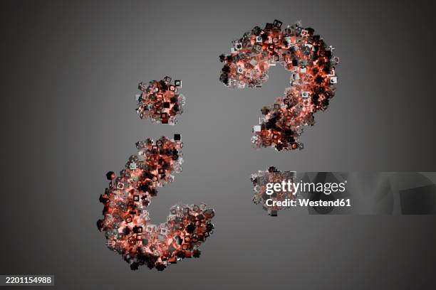 Shape Question Design 3d Rendering Of Geometric Shapes Forming Question And Exclamation Marks ...