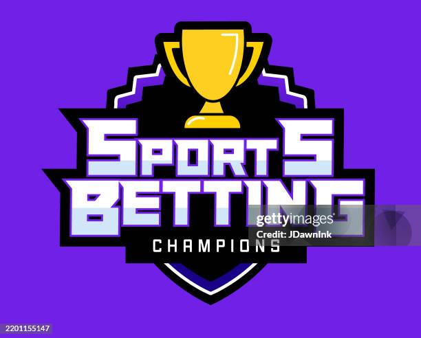sports betting champions season colorful sports icon design with trophy - sports league logo stock illustrations