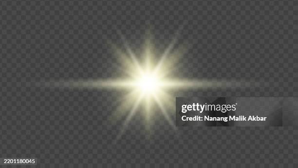 yellow sunlight or flare light effect with transparent background - flashlight dark stock illustrations