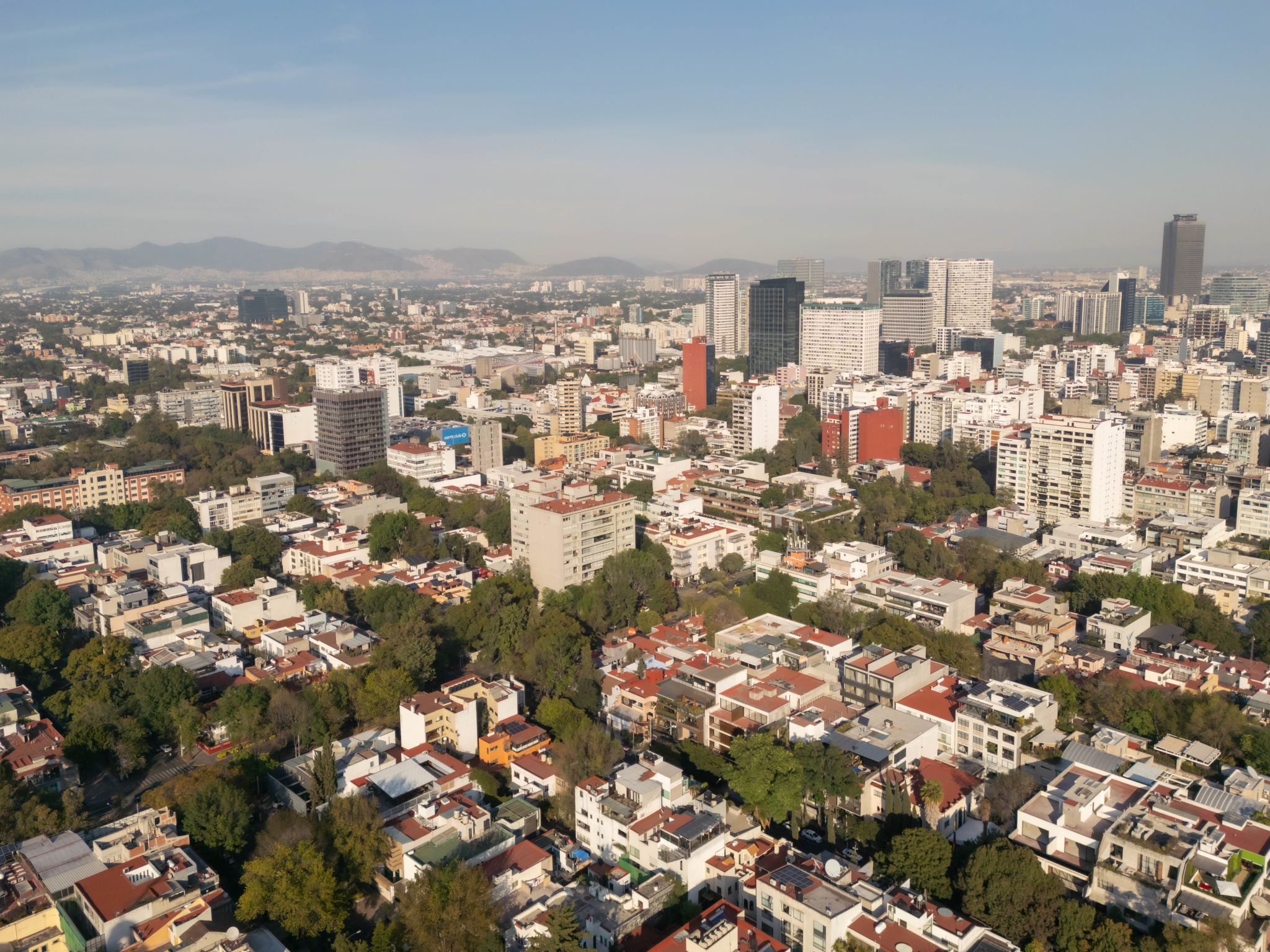 Drone photos of Polanco in CDMX on a sunny day Drone photos of Polanco in CDMX on a sunny day