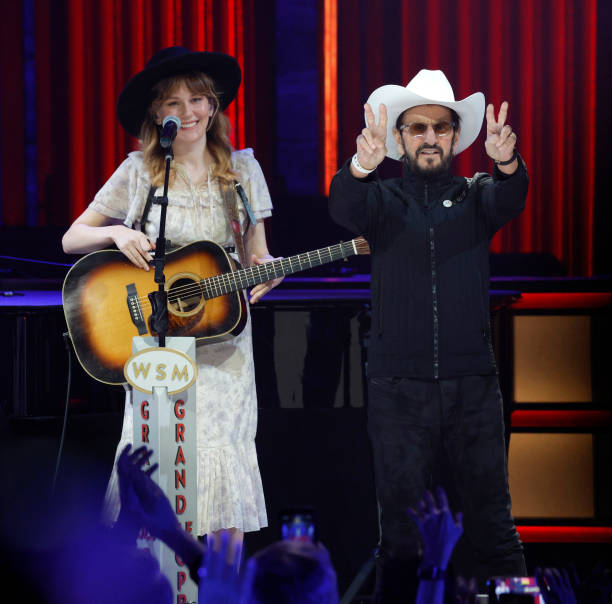 Molly Tuttle and Ringo Starr perform at The Grand Ole Opry on February 21, 2025 in Nashville, Tennessee.