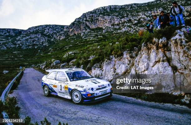 Fraçois Delecour / Daniel Grataloup, Ford Escort Cosworth during the Catalunya Rally on November 01, 1993.