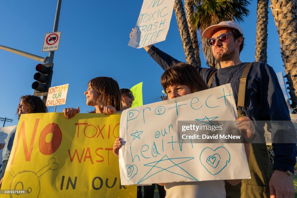 Protest Held Against Dumping Hazardous Fire Debris Into North San Fernando Valley Landfill