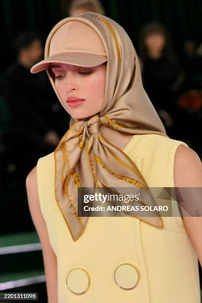 Model walks the runway during the Gucci collection show as part of the Milan Fashion Week Womenswear Autumn/Winter 2025/2026 in Milan on February 25,...