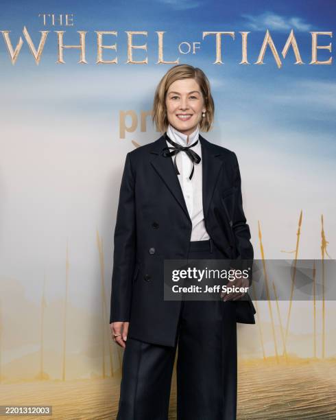 Rosamund Pike attends Prime Video's "The Wheel of Time" S3 Fan Screening at Odeon Luxe West End on February 22, 2025 in London, England.