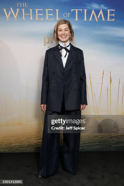 Rosamund Pike attends Prime Video's "The Wheel of Time" S3 Fan Screening at Odeon Luxe West End on February 22, 2025 in London, England.