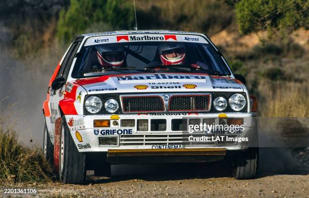 Luis Monzón / Álex Romani, Lancia Delta during the Catalunya Rally on November 10, 1991.