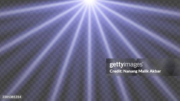 blue sunlight or flare light effect with transparent background - flashlight dark stock illustrations
