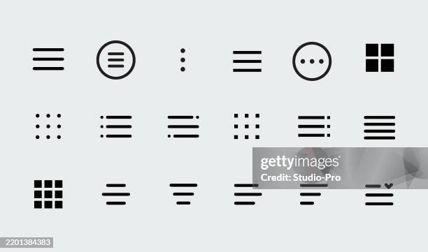 stockillustraties, clipart, cartoons en iconen met hamburger menu icons - menu