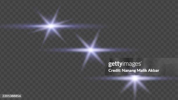 blue sunlight or flare light effect set with transparent background - colour explosion transparent background stock illustrations