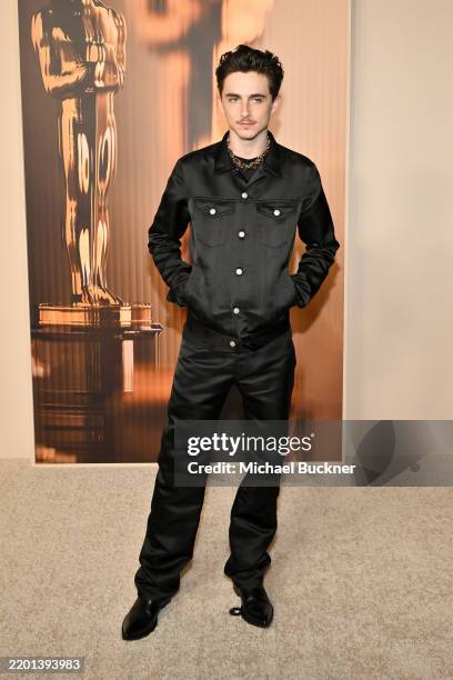 Timothée Chalamet at the 97th Annual Academy Awards Nominees Dinner held at the Academy Museum of Motion Pictures on February 25, 2025 in Los...