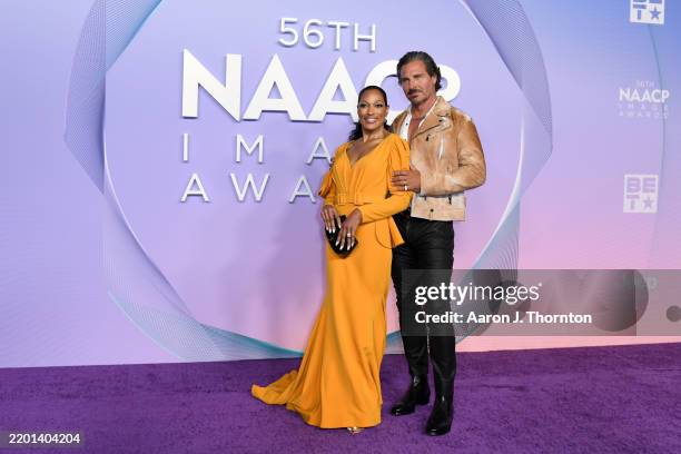 Kron Moore and Ed Quinn attend the 56th NAACP Image Awards at Pasadena Civic Auditorium on February 22, 2025 in Pasadena, California.