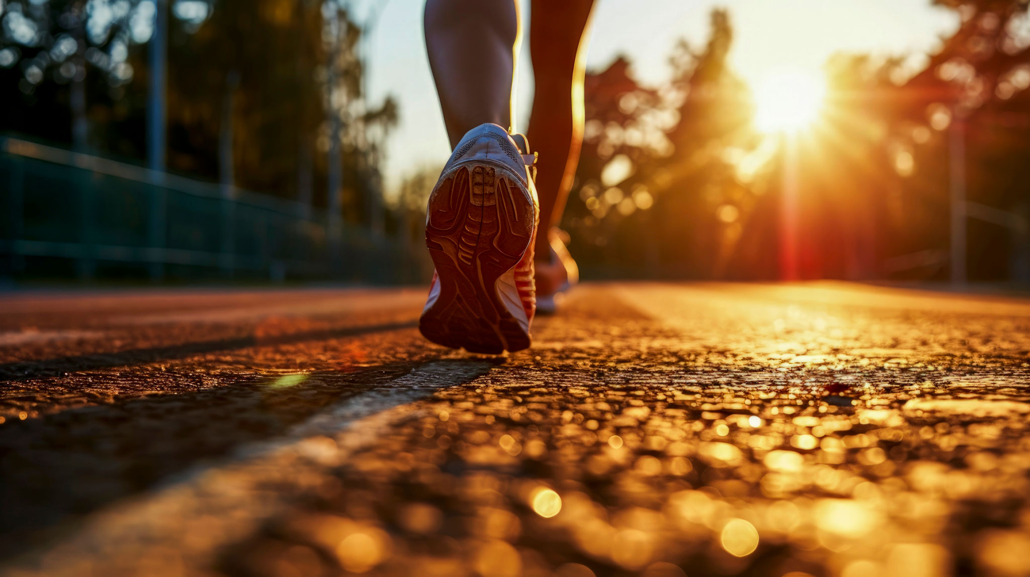 Slender Legs In Sneakers Of A Girl Running In The Rays Of The Rising Sun. Copy Space Slender Legs In Sneakers Of A Girl Running In The Rays Of The Rising Sun. Copy Space