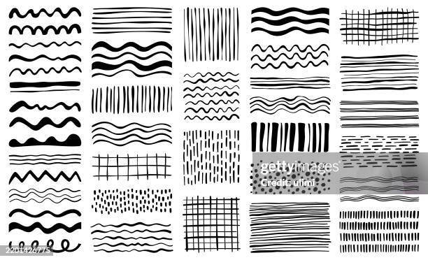 stockillustraties, clipart, cartoons en iconen met hand drawn design elements - potloodtekening