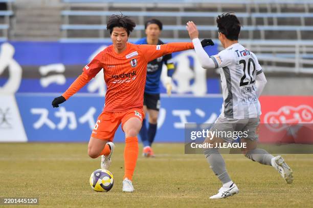Masashi TANIOKA of Ehime FC in action during the J.LEAGUE MEIJI YASUDA J2 2nd Sec. Match between Ehime FC and Blaublitz Akita at Ningineer Stadium on...