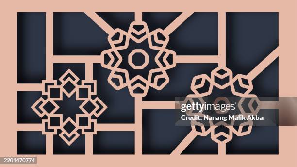 abstract geometric paper cut out and layered background - moroccan pattern stock illustrations