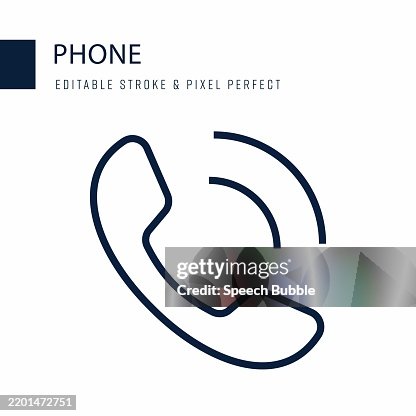 Phone Line Icon. Editable Stroke Vector Icon. Phone Line Icon. Editable Stroke Vector Icon.