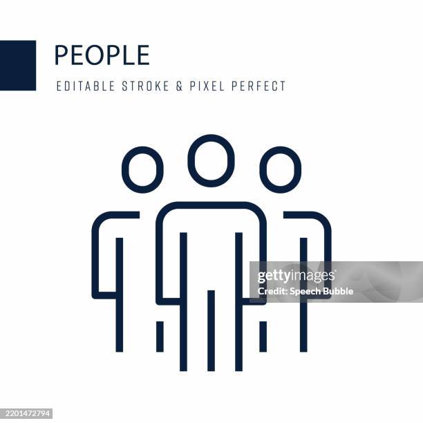 people line icon. editable stroke vector icon. - people line stock illustrations