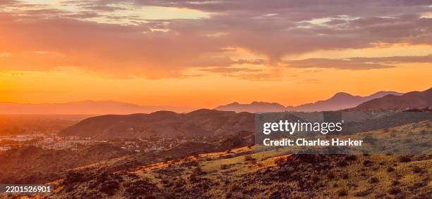 palm springs desert mountain sunrise - coachella desert stock pictures, royalty-free photos & images