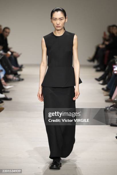 Model walks the runway during the Emilia Wickstead Ready to Wear Fall/Winter 2025-2026 fashion show as part of the London Fashion Week on February...