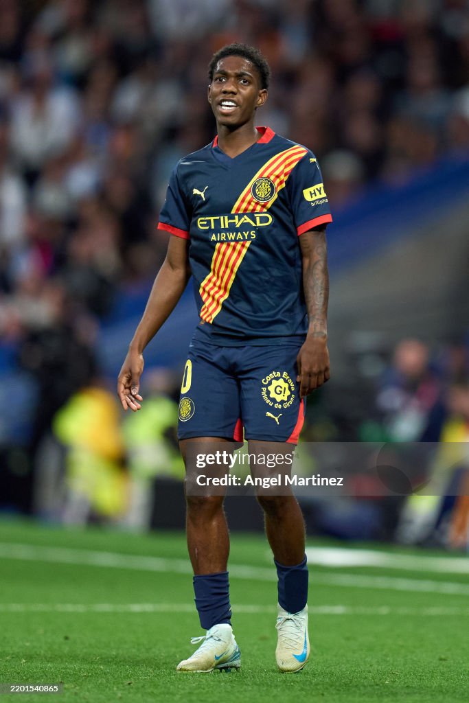 Yaser Yaser Asprilla of Girona FC looks on during the LaLiga match between ...