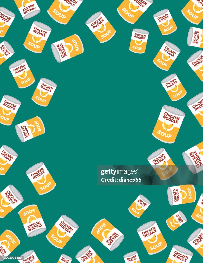 Chicken Noodle Soup Border With Copy Space