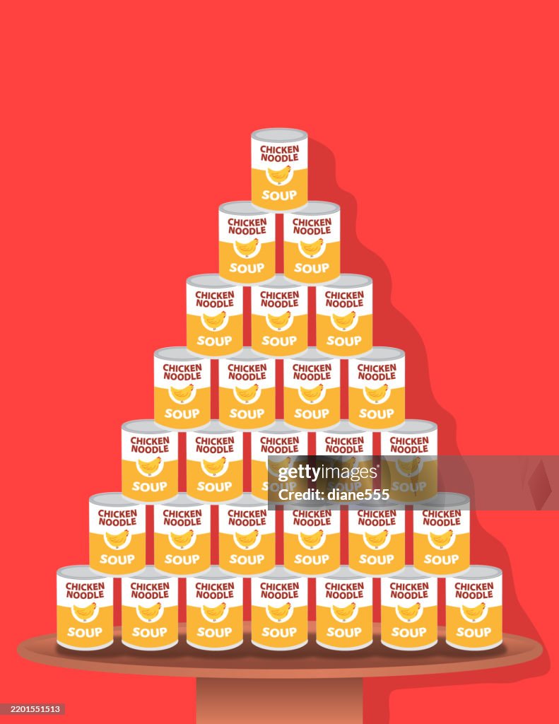 Chicken Noodle Soup Stack On A Retail Display Table