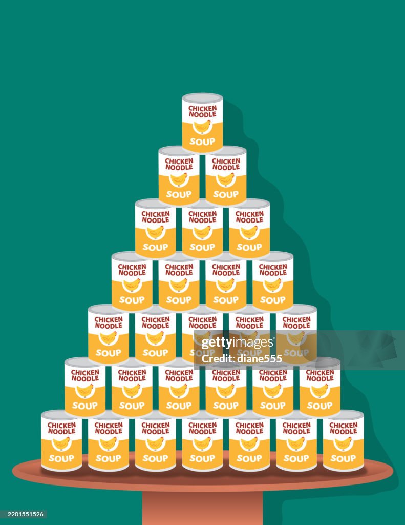 Chicken Noodle Soup Stack On A Retail Display Table