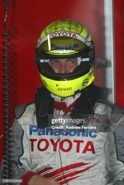 Formula One Testing Monza, Italy. 23-25 August 2005. Ralf Schumacher, Toyota TF105 i helmet portrait