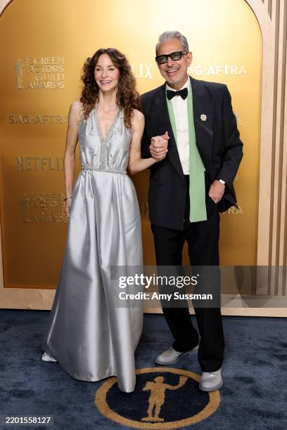 Emilie Goldblum and Jeff Goldblum attend the 31st Annual Screen Actors Guild Awards at Shrine Auditorium and Expo Hall on February 23, 2025 in Los...