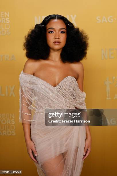 Aisha Dee attends the 31st Annual Screen Actors Guild Awards at Shrine Auditorium and Expo Hall on February 23, 2025 in Los Angeles, California.