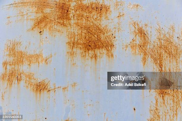 corroded white metal background - rusty stock pictures, royalty-free photos & images