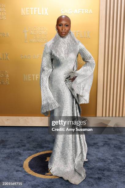 Cynthia Erivo attends the 31st Annual Screen Actors Guild Awards at Shrine Auditorium and Expo Hall on February 23, 2025 in Los Angeles, California.