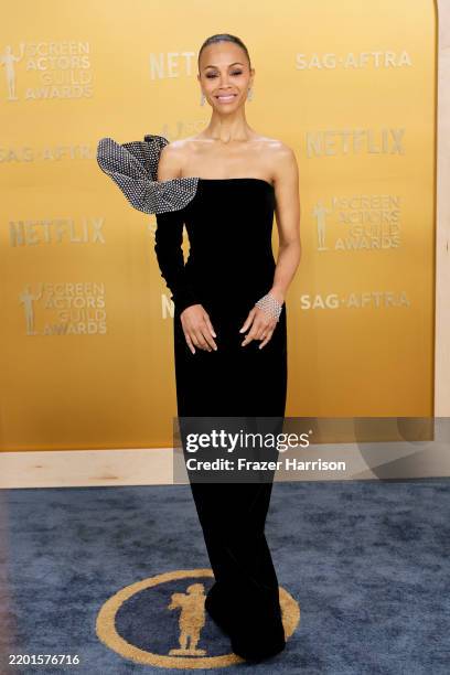 Zoe Saldaña attends the 31st Annual Screen Actors Guild Awards at Shrine Auditorium and Expo Hall on February 23, 2025 in Los Angeles, California.