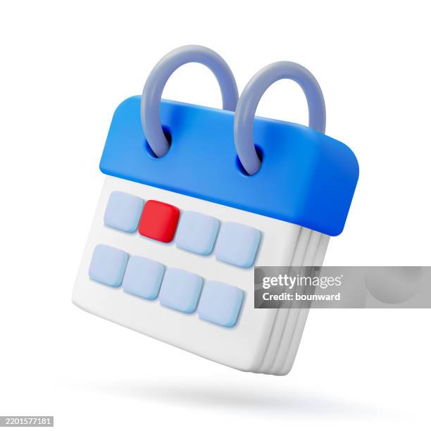 3d calendar icon. vector - week stock illustrations