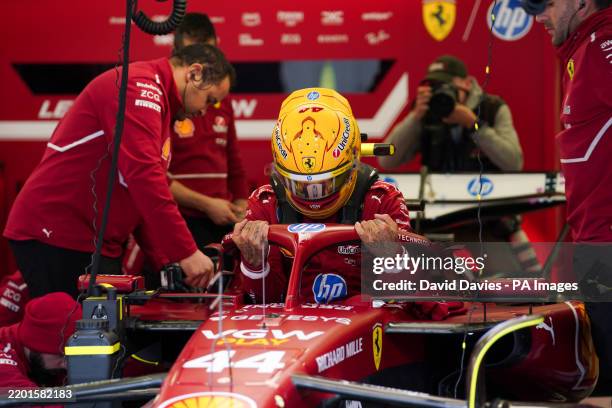 Ferrari driver Lewis Hamilton on day two of pre-season testing at the Bahrain International Circuit, Sakhir. Picture date: Thursday February 27, 2025.