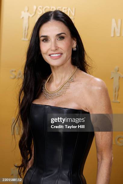 Demi Moore attends the 2025 Screen Actors Guild Awards at Shrine Auditorium and Expo Hall on February 23, 2025 in Los Angeles, California.