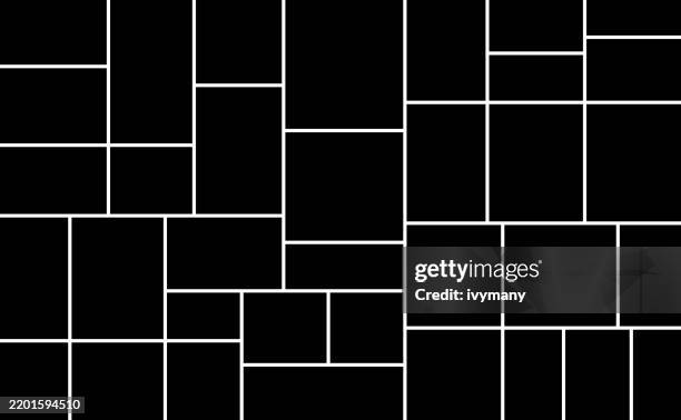 Black Rectangle Shape Photo Frame Template Collage Backgrounds High-Res ...