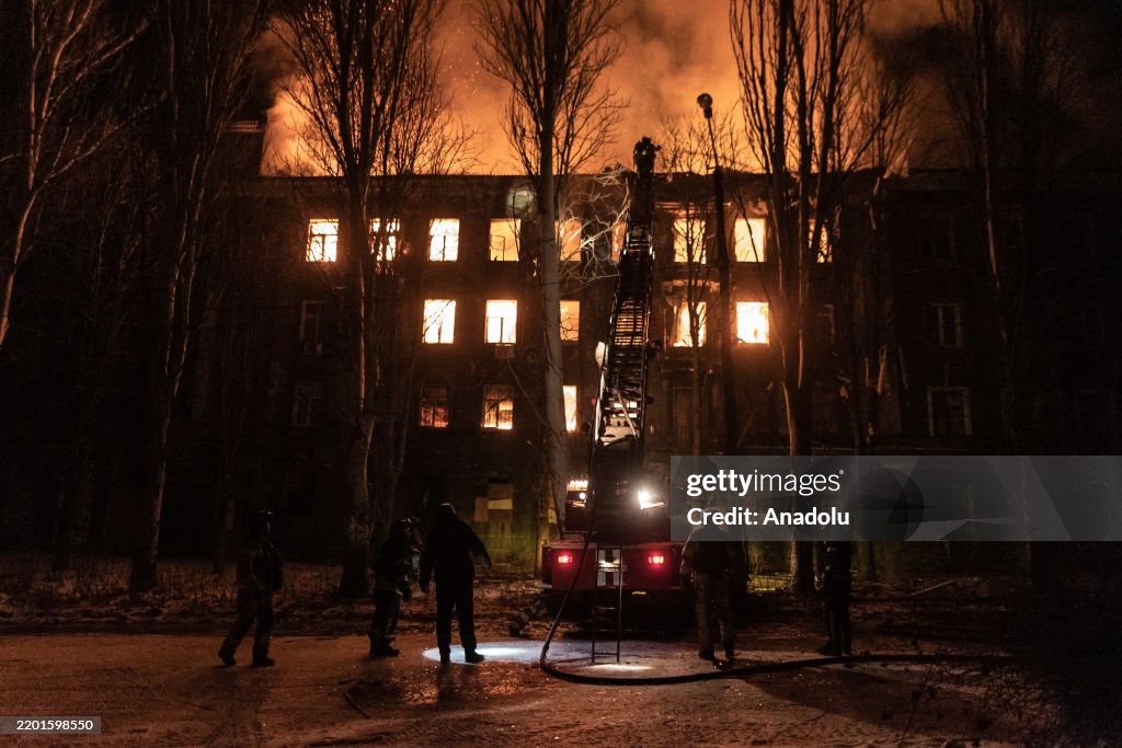 Russian shelling on Kostiantynivka, setting residential buildings ablaze